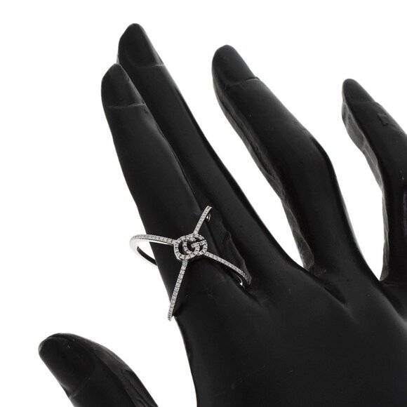 GUCCI 18k White Gold Diamond Ring - Picture 6 of 8